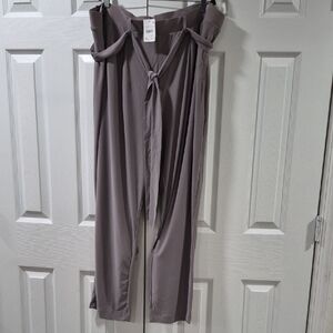 Elegant Women's Wide Leg Pants with Tie-Waist in Taupe
